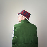 The Plaid Bucket Hat with Fur Piping