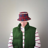 The Plaid Bucket Hat with Fur Piping