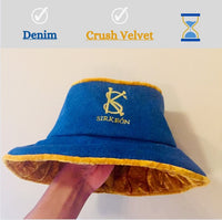 Denim/Crush Velvet Bucket Hat